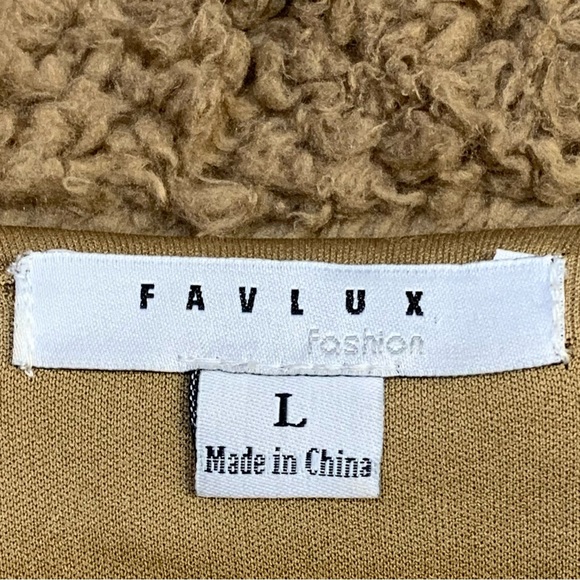 Favlux~Super Soft/Furry/Cozy Tan Oversized Notched Collar Teddy Jacket~Sz Large - Picture 14 of 16